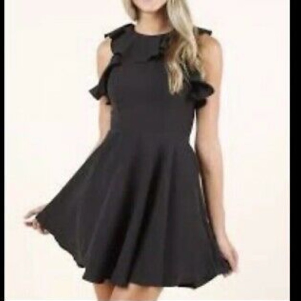 Altard State Ruffled Feathers Black Mini Dress